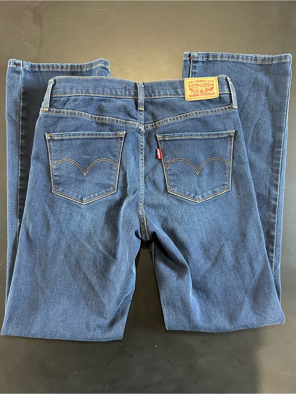 Levi's Women’s Straight Leg Dark Blue Denim Jeans